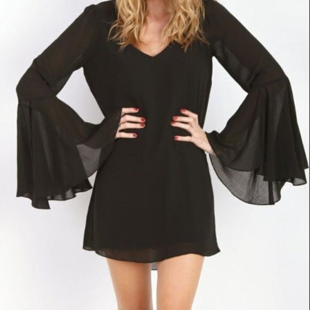 Show Me Your Mumu S Barry Bell Sleeve Mini Dress Tunic Witchy‎ Boho Hippie